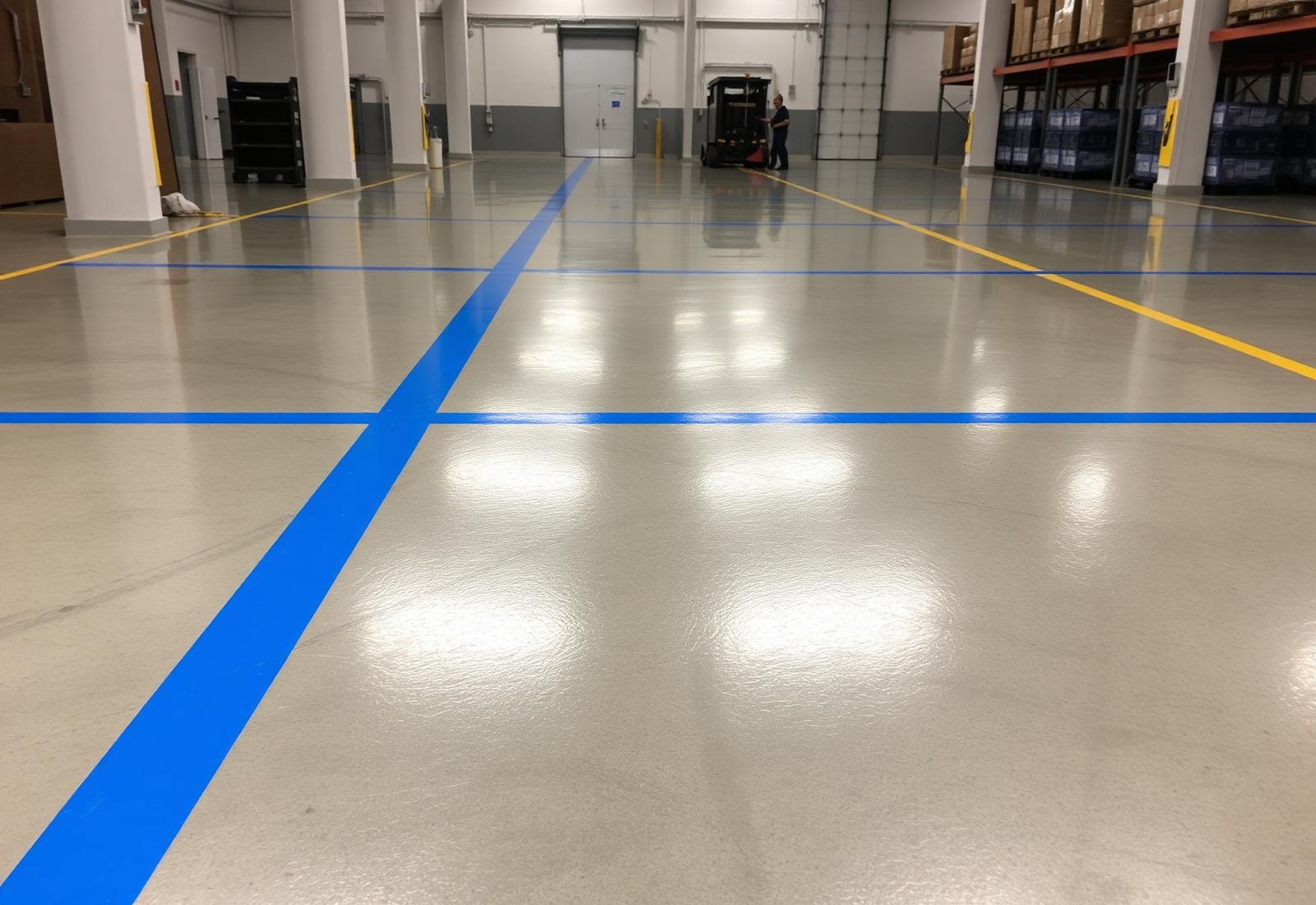 Marcaciones y delimitación de áreas sobre piso industrial